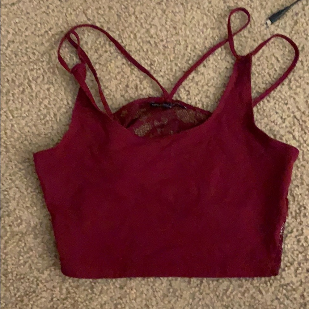 AE burgundy cami crop top
